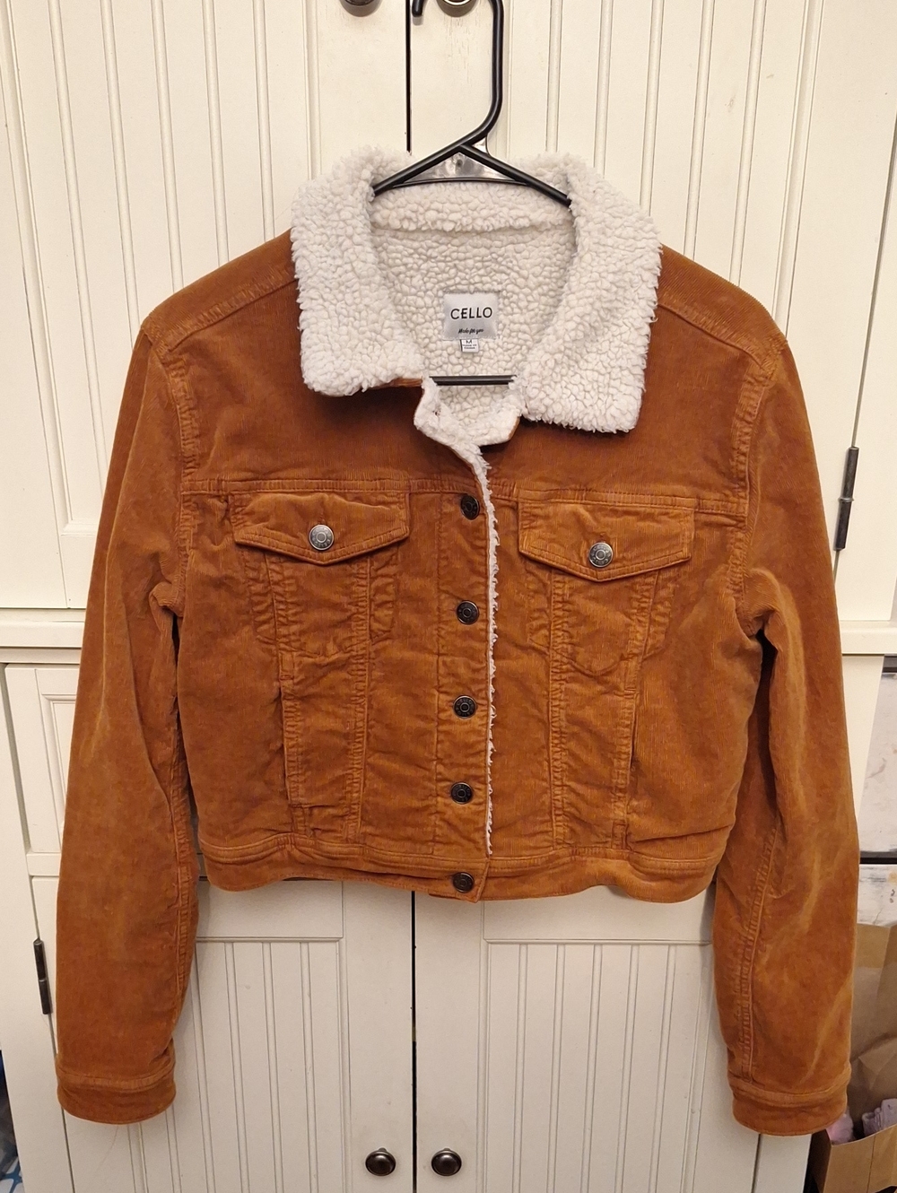 Cello Tan Corduroy Sherpa Collar Jacket